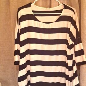 Tunic Length Stripe Shirt